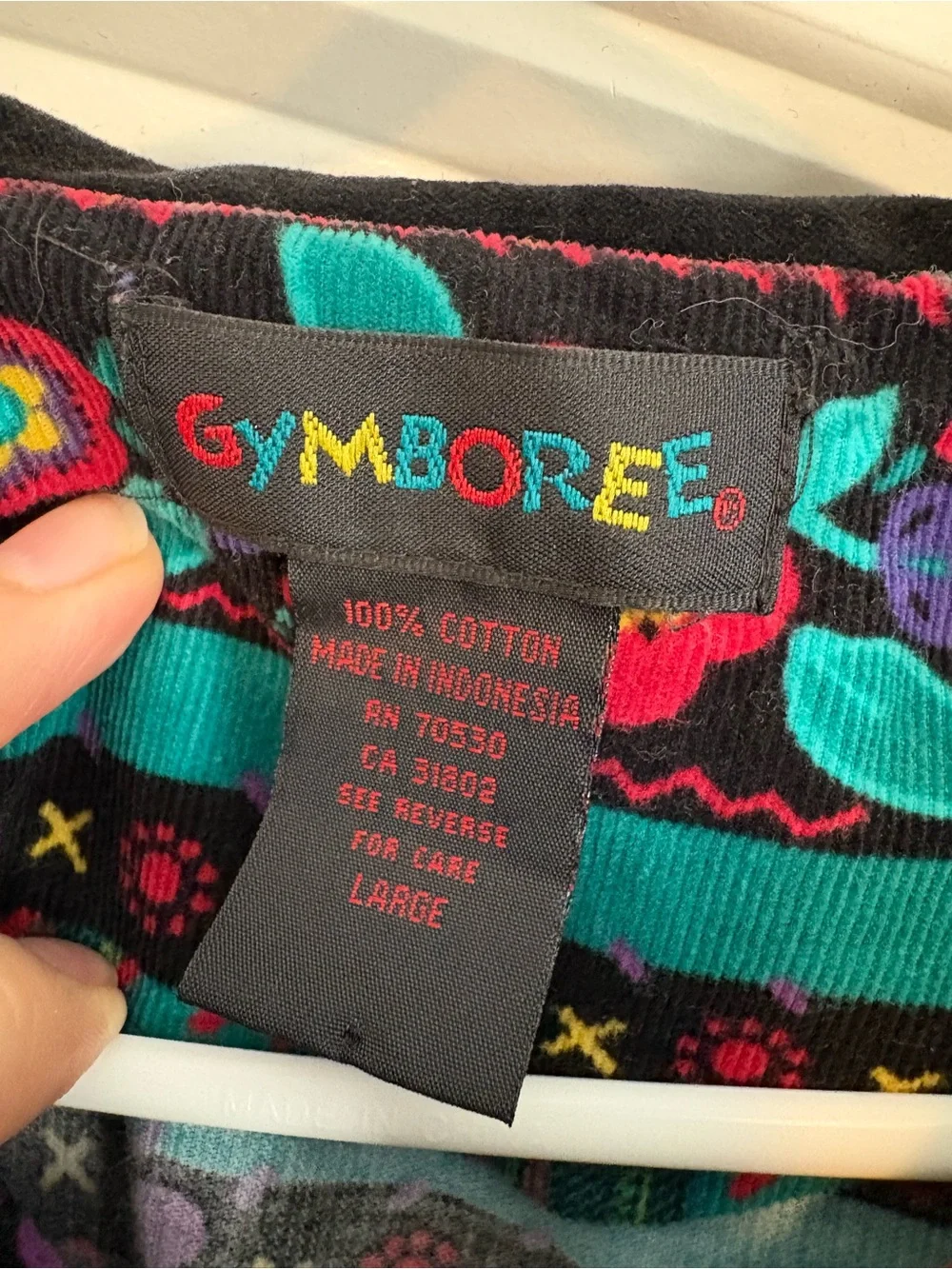 Gymboree Vintage large 5-6 1997 PLAID Floral Corduroy Dress LS Holiday Cotton